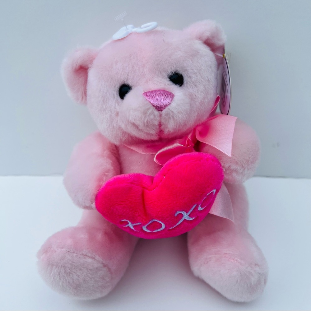 Anico Collectible with XOXO Heart Cute Little Pink Teddy Bear Plush Stuffed Toy